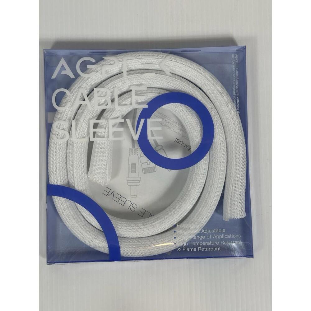 AGPTEK Cable Sleeve White New in Package Adjustable Management Flame Retardant